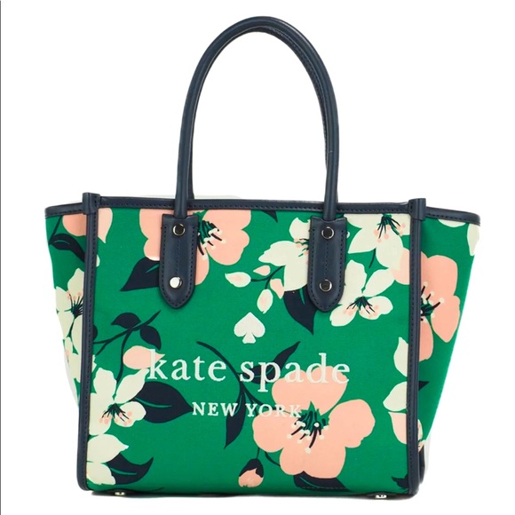 ✨NWT✨Kate Spade Ella Lily Blooms Canvas Small Tote - Picture 1 of 6